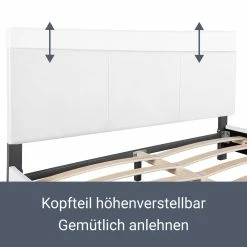 Juskys Polsterbett Bolonia 140x200 Cm - Bett Mit Lattenrost – Jugendbett Weiß 8 Juskys Polsterbett Bolonia 140x200 Cm - Bett Mit Lattenrost – Jugendbett Weiß -Vicco Geschäft 8600348200 47362017 prod 003