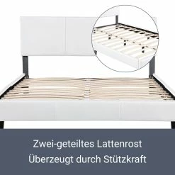 Juskys Polsterbett Bolonia 140x200 Cm - Bett Mit Lattenrost – Jugendbett Weiß 10 Juskys Polsterbett Bolonia 140x200 Cm - Bett Mit Lattenrost – Jugendbett Weiß -Vicco Geschäft 8600348200 47362017 prod 005