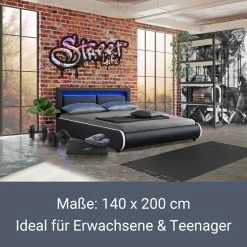 Juskys Polsterbett Murcia 140 X 200 Cm - Schwarz 8 Juskys Polsterbett Murcia 140 X 200 Cm - Schwarz -Vicco Geschäft 8600348200 49928453 prod 003