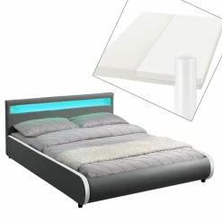 Juskys Polsterbett Sevilla 140 X 200 Cm Dunkelgrau Einzelbett Mit Kaltschaummatratze