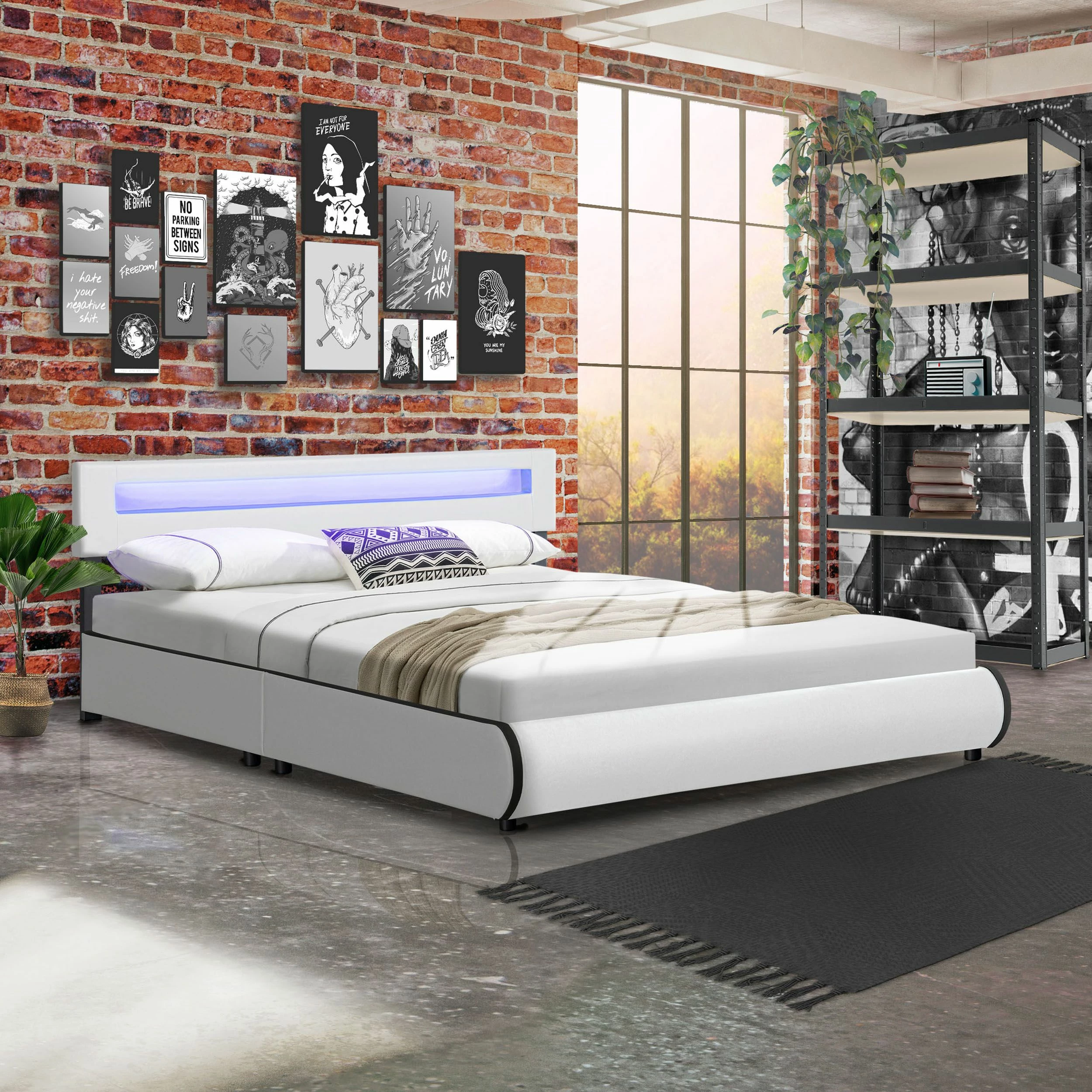 Juskys Polsterbett Sevilla 180 X 200 Cm Weiß Doppelbett Ehebett Mit Kaltschaummatratze 2 Juskys Polsterbett Sevilla 180 X 200 Cm Weiß Doppelbett Ehebett Mit Kaltschaummatratze – Bild 2