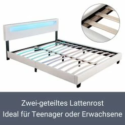 Juskys Polsterbett Paris 180 X 200 Cm Doppelbett In Weiß Mit Kaltschaummatratze -Vicco Geschäft 8600348200 54892383 prod 005