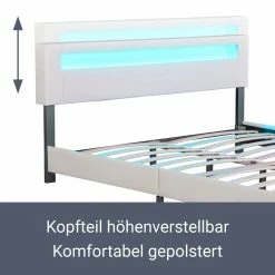 Juskys Polsterbett Paris 180 X 200 Cm Doppelbett In Weiß Mit Kaltschaummatratze -Vicco Geschäft 8600348200 54892383 prod 006