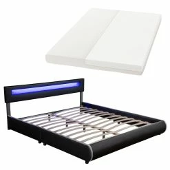 Juskys Polsterbett Sevilla 180 X 200 Cm Schwarz Doppelbett Ehebett Mit Kaltschaummatratze