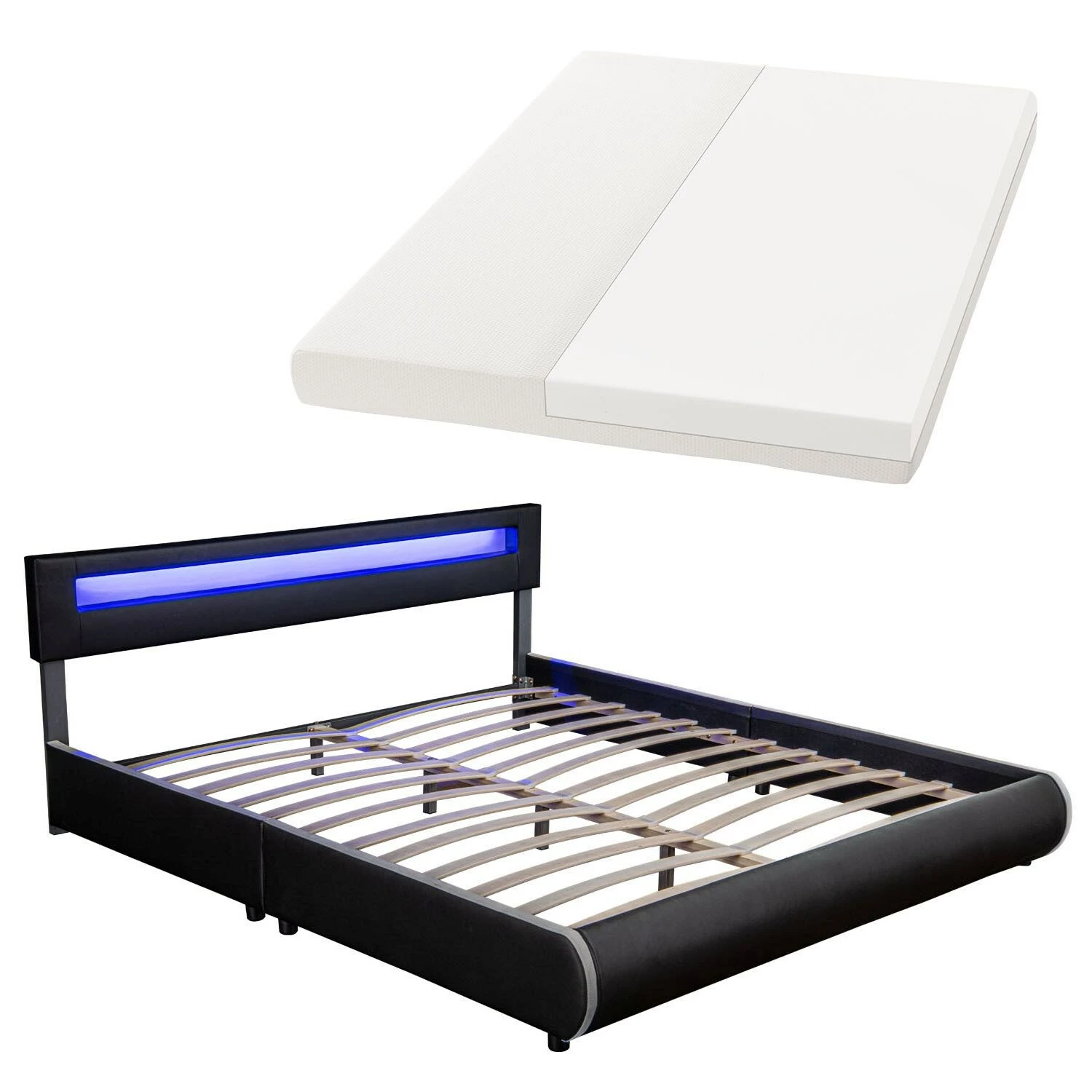 Juskys Polsterbett Sevilla 180 X 200 Cm Schwarz Doppelbett Ehebett Mit Kaltschaummatratze 1 Juskys Polsterbett Sevilla 180 X 200 Cm Schwarz Doppelbett Ehebett Mit Kaltschaummatratze