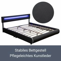 Juskys Polsterbett Sevilla 180 X 200 Cm Schwarz Doppelbett Ehebett Mit Kaltschaummatratze 8 Juskys Polsterbett Sevilla 180 X 200 Cm Schwarz Doppelbett Ehebett Mit Kaltschaummatratze -Vicco Geschäft 8600348200 54892427 prod 003