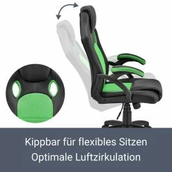 Juskys Racing Schreibtischstuhl Montreal Ergonomisch Bürostuhl PC Gaming Stuhl – Grün -Vicco Geschäft 8600348200 56638352 prod 005