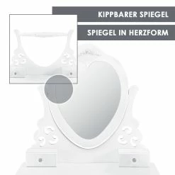 Juskys Schminktisch Julia - Frisiertisch Mit Spiegel, Hocker & 4 Schubladen - Weiß - Mädchen Kinder 10 Juskys Schminktisch Julia - Frisiertisch Mit Spiegel, Hocker & 4 Schubladen - Weiß - Mädchen Kinder -Vicco Geschäft 8600348200 58626405 prod 005