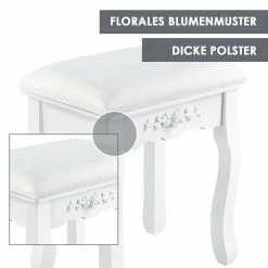 Juskys Schminktisch Julia - Frisiertisch Mit Spiegel, Hocker & 4 Schubladen - Weiß - Mädchen Kinder 11 Juskys Schminktisch Julia - Frisiertisch Mit Spiegel, Hocker & 4 Schubladen - Weiß - Mädchen Kinder -Vicco Geschäft 8600348200 58626405 prod 006