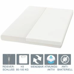 Juskys Kaltschaummatratze 90 X 200 Cm – Härtegrad H3 - 16 Cm Hohe Matratze Aus PU Kaltschaum