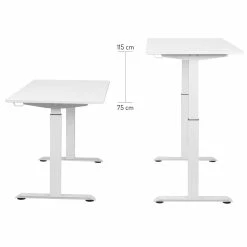 Makika Höhenverstellbarer Schreibtisch Elektrisch 140 X 70 Cm - Weiß -Vicco Geschäft 8600348300 10032 prod 004