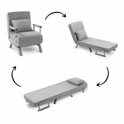 Makika Schlafsessel Schlafsofa Ted Klappbar In Grau -Vicco Geschäft 8600348300 8701 prod 004