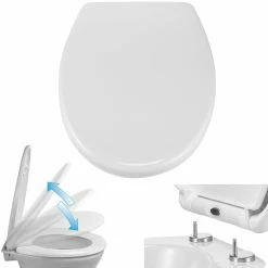 HI WC Sitz Duroplast Absenkautomatik Toiletten Deckel Klo Brille Schnellverschluss