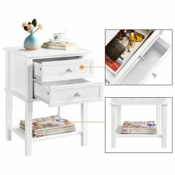 Yaheetech 2er Set Nachttisch Nachtkommode Holz Beistelltisch Mit Schubladen Und Ablage Nachtschrank Für Schlafzimmer Und Wohnzimmer, Weiß 7 Yaheetech 2er Set Nachttisch Nachtkommode Holz Beistelltisch Mit Schubladen Und Ablage Nachtschrank Für Schlafzimmer Und Wohnzimmer, Weiß -Vicco Geschäft 8600357600 A843 843 prod 003