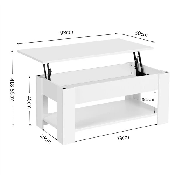 Yaheetech Couchtisch Mit Höhenverstellbarer Platte Kaffeetisch Ausziehbarer Wohnzimmertisch Sofatisch Für Wohnzimmer, Büro, Weiß 6 Yaheetech Couchtisch Mit Höhenverstellbarer Platte Kaffeetisch Ausziehbarer Wohnzimmertisch Sofatisch Für Wohnzimmer, Büro, Weiß – Bild 6