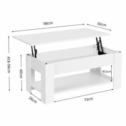 Yaheetech Couchtisch Mit Höhenverstellbarer Platte Kaffeetisch Ausziehbarer Wohnzimmertisch Sofatisch Für Wohnzimmer, Büro, Weiß 10 Yaheetech Couchtisch Mit Höhenverstellbarer Platte Kaffeetisch Ausziehbarer Wohnzimmertisch Sofatisch Für Wohnzimmer, Büro, Weiß -Vicco Geschäft 8600357600 A867 867 prod 003