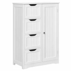 Yaheetech Hängeschrank Wandschrank Badschrank Küchenschrank Regal Aufbewahrung Mit Tür Und Einlegeboden,Weiß