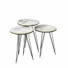 Moebel17 Beistelltisch 3er Set Marmoroptik Weiß 21236207