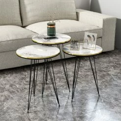 Moebel17 Beistelltisch 3er Set Marmoroptik Weiß 21236207 8 Moebel17 Beistelltisch 3er Set Marmoroptik Weiß 21236207 -Vicco Geschäft 8600359200 A1429 2057 prod 004