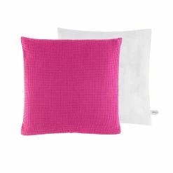 WOHNWOHL® Waffelpiqué Kissen Set: Kissenbezug 45x45cm + Kissenfüllung • Baumwolle • Kissen Mit Bezug • Kissen Couch • Waffel-Kissen • Deko-Kissen • Verschiedene Farben Und Sets