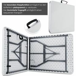 KESSER® Buffettisch Tisch Klappbar Kunststoff 183x76 Cm Campingtisch Partytisch Klapptisch Gartentisch Für Garten, Terrasse Und Balkon Zusammenklappbar 8 Personen Inkl. Tragegriff -Vicco Geschäft 8600364700 20237 prod 003 scaled
