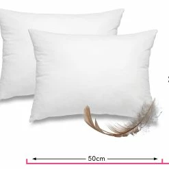 Wometo 2er Set Federkissen Home, In über 10 Größen - Kissenfüllung Mit Bezug Aus Baumwolle Und Füllung Aus 100% Federn
