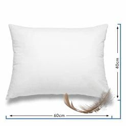 Wometo Kinderkopfkissen Kinderkopfkissen 40x60 Cm Aus Baumwolle Mit 100% Federn, Serie: Home - Mit Federfüllung