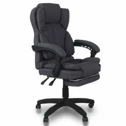 TRISENS Schreibtischstuhl Bürostuhl Stoff Gamingstuhl Racing Chair Chefsessel Mit Fußstütze