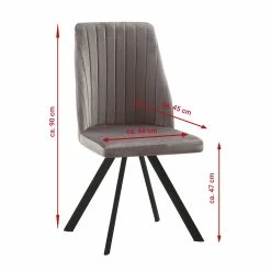 TRISENS Esszimmerstuhl, Küchenstuhl , Mit Einem Samtvelours Bezug Und Einem Metallgestell -Vicco Geschäft 8600366200 12139 prod 004